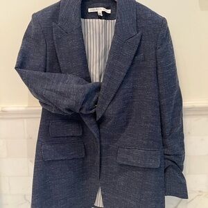 Veronica Beard Textured Navy Dickey Blazer